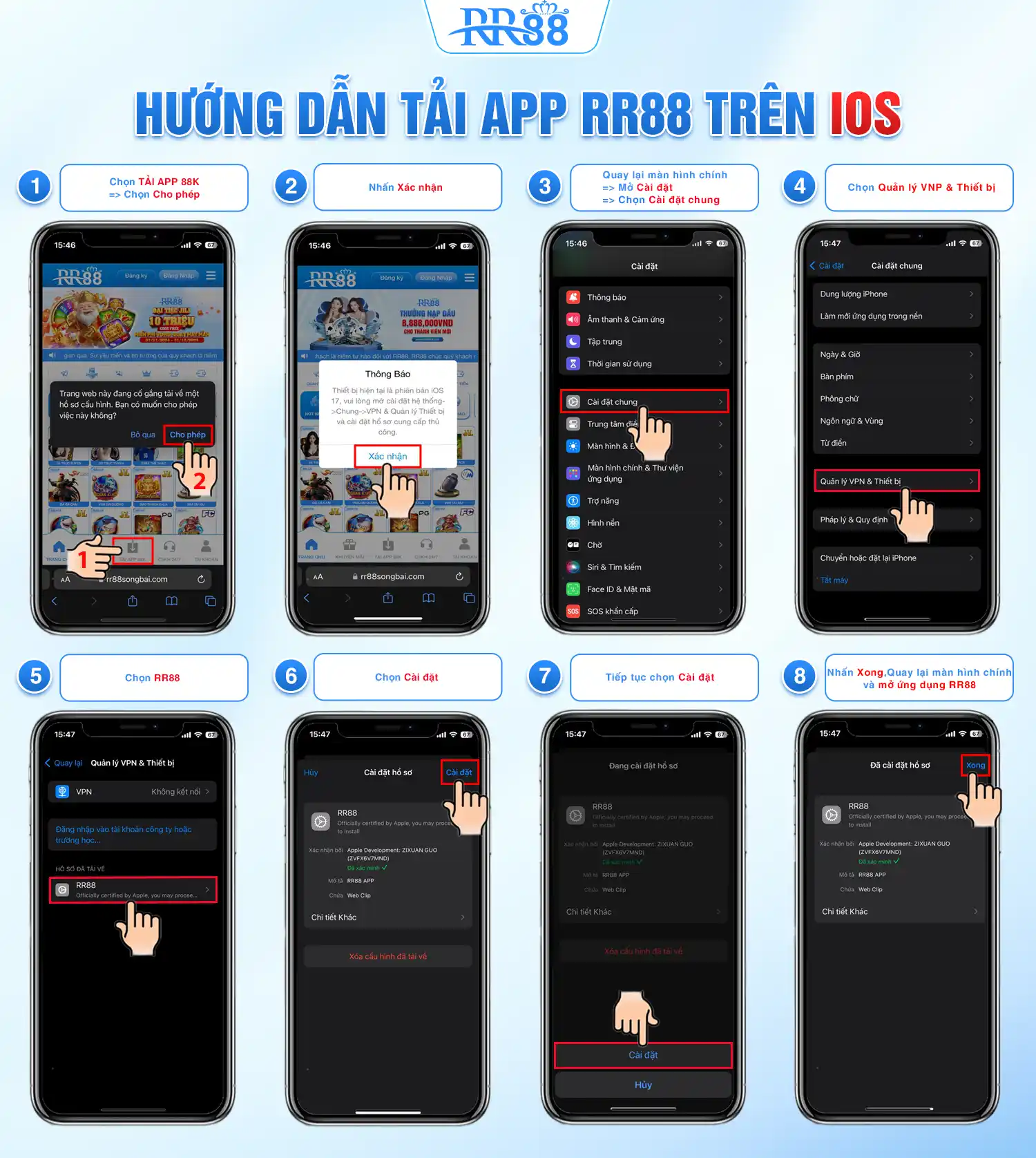 Hướng Dẫn Tải Ứng Dụng RR88 Trên iOS