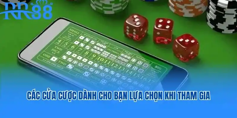 Các cửa cược dành cho bạn lựa chọn khi tham gia cá cược game Tài Xỉu